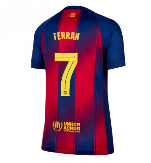 Ženske Nogometnih dresov Barcelona Ferran Torres #7 Domači 2025-26 Kratki rokavi Ženske Nogometnih dresov Barcelona Ferran Torres #7 Domači 2025-26 Kratki rokavi